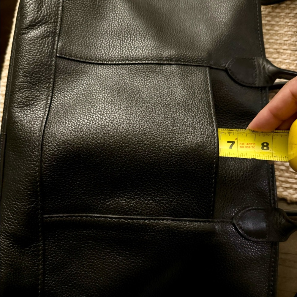 Longchamp Black Pebbled Leather Tote with Top Handles - Picture 13 of 15